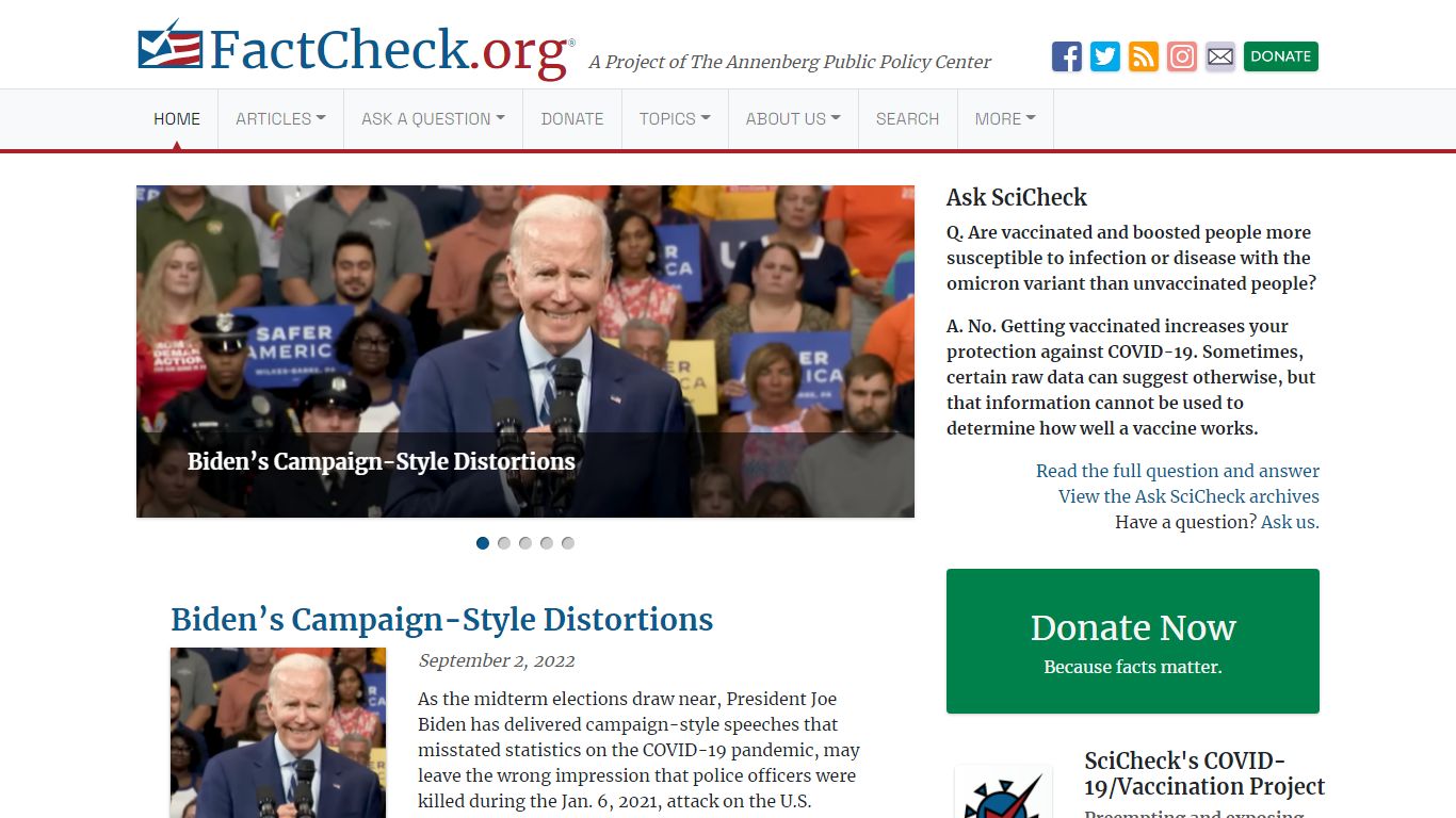 FactCheck.org - A Project of The Annenberg Public Policy Center